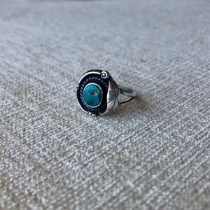 Handmade silver and turquoise ring